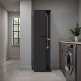 Austin Storage Broom Closet with Magnetic-Closure Doors, Tall Multi-Purpose Utility Cabinet for Cleaning Supplies, Durable Engineered Wood Construction and Space-Saving Design