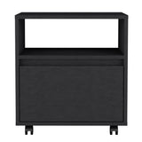 Austin Nightstand Modern Bedroom Side Table with Smooth-Glide Storage Drawer, Open Shelf for Books and Magazines, Easy-Move Caster Base and Spacious Top Surface for Everyday Essentials by Austin Furniture