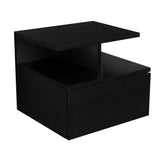 Tuhome Adele Floating Nightstand with One Drawer and Two Lower Shelves, Wall-Mounted Bedside Storage Solution for Compact Bedrooms, Modern Space-Saving Design with Hidden Storage and Display Area for Daily Essentials