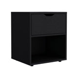 TUHOME Aberdeen 19.7-Inch High Nightstand with Central Drawer, Open Bottom Storage Compartment and Versatile Top Surface, Modern Engineered Wood Bedside for Organized Bedrooms