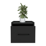 TUHOME Boa Floating Nightstand with Wall-Mounted Design, Spacious Storage Drawer, Upper Display Surface and Sleek Contemporary Profile Offering Modern Bedroom Organization and Durable Engineered Wood Construction