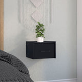 TUHOME Boa Floating Nightstand with Wall-Mounted Design, Spacious Storage Drawer, Upper Display Surface and Sleek Contemporary Profile Offering Modern Bedroom Organization and Durable Engineered Wood Construction