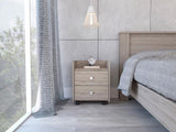 Tuhome Aura Nightstand Black with Two Drawers, Top-Shelf Area, Modern Design for Bedroom Storage and Organization