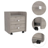 Tuhome Aura Nightstand Black with Two Drawers, Top-Shelf Area, Modern Design for Bedroom Storage and Organization
