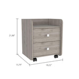 Tuhome Aura Nightstand Black with Two Drawers, Top-Shelf Area, Modern Design for Bedroom Storage and Organization