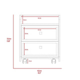 Aura Nightstand, Metal Handle, Two Drawers, Superior Top