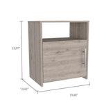 Tuhome Nordico Nightstand with Spacious Lower Cabinet, Open Shelf Storage, Modern Superior Top Surface, Sleek Contemporary Design, Functional Bedside Organizer for Books, Essentials, Lamps, and Daily Bedroom Use