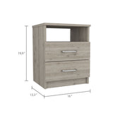 Tuhome Napoles Nightstand in Black with Two Drawers and Open Compartment, Modern Design for Bedroom or Living Room Storage