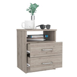 Napoles Nightstand, Superior Top, Two Drawers, One Shelf
