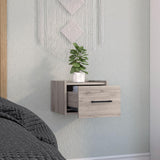 TUHOME Boa Floating Nightstand with Wall-Mounted Design, Spacious Storage Drawer, Upper Display Surface and Sleek Contemporary Profile Offering Modern Bedroom Organization and Durable Engineered Wood Construction