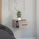 TUHOME Boa Floating Nightstand with Wall-Mounted Design, Spacious Storage Drawer, Upper Display Surface and Sleek Contemporary Profile Offering Modern Bedroom Organization and Durable Engineered Wood Construction