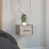 TUHOME Boa Floating Nightstand with Wall-Mounted Design, Spacious Storage Drawer, Upper Display Surface and Sleek Contemporary Profile Offering Modern Bedroom Organization and Durable Engineered Wood Construction