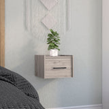 TUHOME Boa Floating Nightstand with Wall-Mounted Design, Spacious Storage Drawer, Upper Display Surface and Sleek Contemporary Profile Offering Modern Bedroom Organization and Durable Engineered Wood Construction