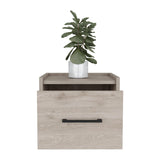 TUHOME Boa Floating Nightstand with Wall-Mounted Design, Spacious Storage Drawer, Upper Display Surface and Sleek Contemporary Profile Offering Modern Bedroom Organization and Durable Engineered Wood Construction