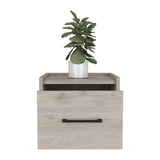 TUHOME Boa Floating Nightstand with Wall-Mounted Design, Spacious Storage Drawer, Upper Display Surface and Sleek Contemporary Profile Offering Modern Bedroom Organization and Durable Engineered Wood Construction