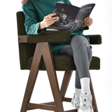 Morgan Upholstered Counter Stool with Arms (1-Piece)