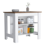 Cortes Kitchen Island with Spacious Cabinet, Open Shelves Display, Towel Rack, and Large Countertop