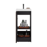 Syracuce Floorstanding Bathroom Vanity and Cabinet with Resin Sink, Compact Bathroom Storage with One Door and 2 Interior Shelves