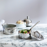 Mauviel M'MINIS Stainless Steel Sauce Pan With Brass Handle, 3.5-In