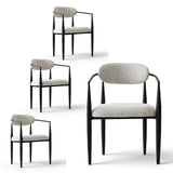 Manhattan Modern Chenille Dining Chair With Arms (Set of 4)