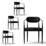 Manhattan Modern Chenille Dining Chair With Arms (Set of 4)