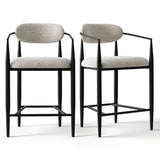 Manhattan 25.5" Chenille Counter Stool with Arms (Set of 2)