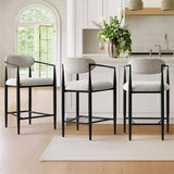 Manhattan 25.5" Chenille Counter Stool with Arms (Set of 2)