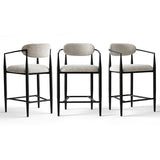 Manhattan 25.5" Chenille Counter Stool With Arms (Set of 3)