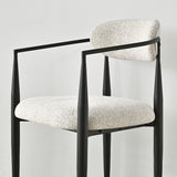 Manhattan 25.5" Chenille Metal Frame Counter Stool With Armrest And Footrest (Set of 3)