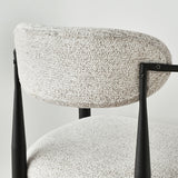 Manhattan 25.5" Chenille Metal Frame Counter Stool With Armrest And Footrest (Set of 3)