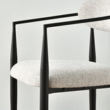 Manhattan 25.5" Chenille Metal Frame Counter Stool With Armrest And Footrest (Set of 3)