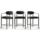 Manhattan 25.5" Chenille Counter Stool With Arms (Set of 3)
