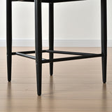 Manhattan 25.5" Chenille Metal Frame Counter Stool With Armrest And Footrest (Set of 3)