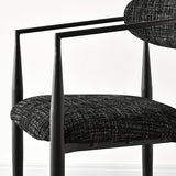 Manhattan 25.5" Chenille Metal Frame Counter Stool With Armrest And Footrest (Set of 2)