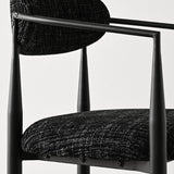 Manhattan 25.5" Chenille Metal Frame Counter Stool With Armrest And Footrest (Set of 3)