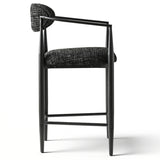 Manhattan 25.5" Chenille Metal Frame Counter Stool With Armrest And Footrest (Set of 2)