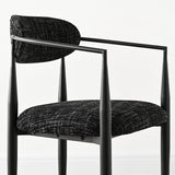 Manhattan 25.5" Chenille Metal Frame Counter Stool With Armrest And Footrest (Set of 2)