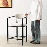 Manhattan 25.5" Chenille Counter Stool with Arms (Set of 2)