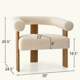 Maye Beige Boucle Upholstered Living Room Chair (1-Piece)