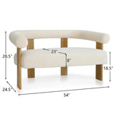 Maye 54" Modern Beige Upholstered Loveseat Sofa