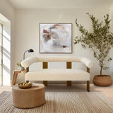 Maye 54" Modern Beige Upholstered Loveseat Sofa