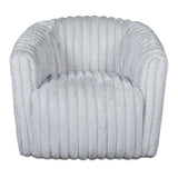 Mira Light Grey Soft Plush Fabric Swivel Chair