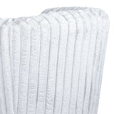 Mira White Soft Plush Fabric Swivel Chair