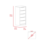 Tuhome Kaia Vertical Dresser with Five Spacious Storage Drawers, Modern Space-Saving Design, Functional Superior Organization for Bedrooms or Offices and Contemporary Freestanding Chest for Daily Clothing and Accessory Storage