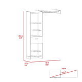 Tuhome Manchester 150 Closet System with Five Open Shelves, Single Drawer, Full-Length Metal Hanging Rod and Spacious Superior Top, Space-Saving Vertical Wardrobe Organizer for Modern Bedrooms and Efficient Clothing Storage