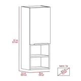 Mila Bathroom Cabinet with Single-Door Compartment, Two Interior Shelves, Dual External Open Shelves and Space-Saving Wall Design for Organized Storage, Daily Essentials Access and Modern Bathroom Convenience