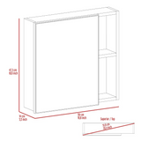 Oman Medicine Cabinet with Mirrored Single Door, Three Interior Shelves, Dual External Display Shelves and Spacious Top Surface for Organized Bathroom Storage, Daily Essentials Access