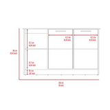 Juniper Kitchen Island with Large Prep and Serving Top, Double-Door Cabinet with Interior Shelves, Dual Open Storage Shelves and Modern Space-Saving Design for Enhanced Organization, Meal Preparation and Everyday Kitchen Efficiency