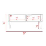 Oslo Coffee Table with Spacious Top Surface, Single Storage Drawer, Open Display Shelf and Four-Leg Modern Design for Organized Living Room Functionality, Decorative Arrangement and Everyday Lifestyle Convenience