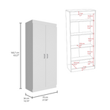 Tuhome Varese Pantry Cabinet with Double Doors, Five Adjustable Shelves, Modern and Elegant Design, Ideal for Kitchen, Dining Room, and Storage Solutions